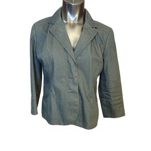 I. E. Womens 12 Gray Hidden Buttons Lightweight Blazer Jacket
